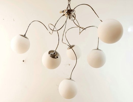 Adjustable Hanging Lamp with White Sphere Glass-QLH-1768338