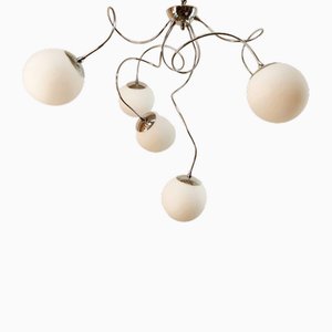 Adjustable Hanging Lamp with White Sphere Glass-QLH-1768338