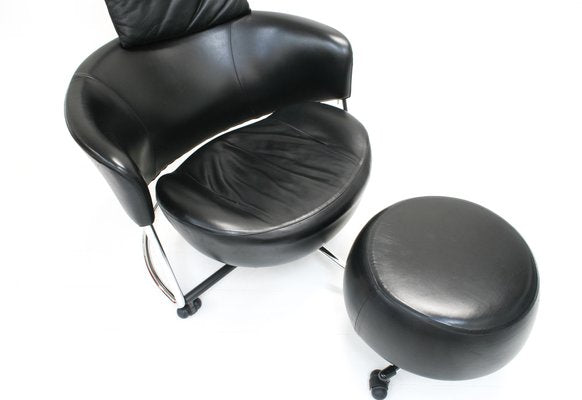 Adjustable Leather Girotonda Lounge Chair by Francesco Binfaré for Cassina, 1990s-SES-1311793