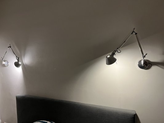 Adjustable Micro Silver Wall Lamps from Artemide, 2000s, Set of 2-OLY-1783433