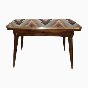 Adjustable Multifunctional Patterned Coffee Table in Glass, 1960s-AFE-1372130