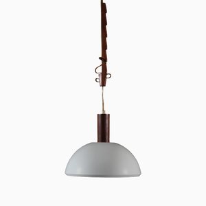 Adjustable Rosewood Pendant Light with Metal Shade by Svend Aage Holm Sørensen, 1960s-QQ-1388797