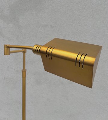 Adjustable Swing Arm Brass Floor Lamp from Holtkötter, 1970s-WZZ-1802319