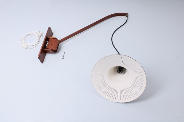 Adjustable Wall Lamp in Black and Teak from Indoor, 1950s-XT-1451409