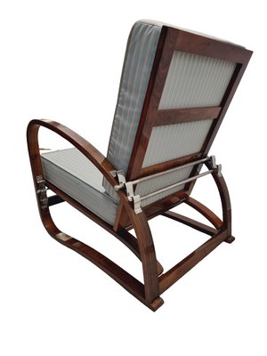 Adjustable Walnut Bentwood H-70 Lounge Chair attributed to Jindrich Halabala, 1930s-SAK-1772451