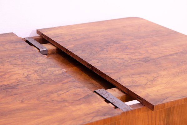 Adjustable Walnut Dining Table, Czechoslovakia, 1930s-HXT-1821383