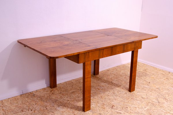 Adjustable Walnut Dining Table, Czechoslovakia, 1930s-HXT-1821383