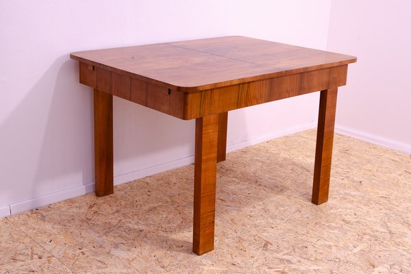 Adjustable Walnut Dining Table, Czechoslovakia, 1930s-HXT-1821383