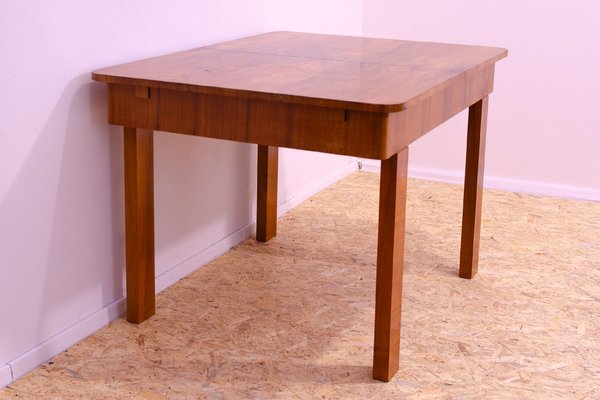 Adjustable Walnut Dining Table, Czechoslovakia, 1930s-HXT-1821383