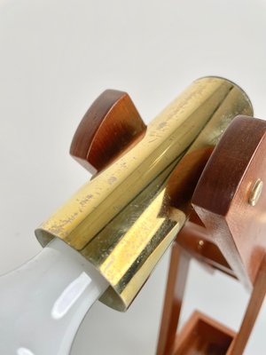 Adjustable Wood & Brass Table Lamp, Italy, 1960s-LYQ-1171367