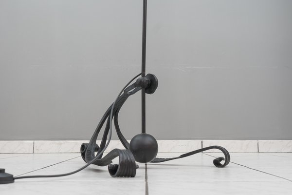 Adjustable Wrought Iron Painted Floor Lamp, 1960s-SPD-837975