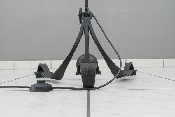 Adjustable Wrought Iron Painted Floor Lamp, 1960s-SPD-837975