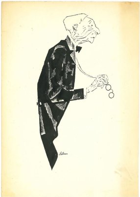 Adolf Reinhold Hallman, New Yorker, China Ink Drawing, 1956-ZCI-903109