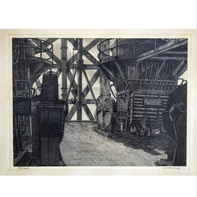 Adolfo Almarcha, Drawing of Building, 1978, Charcoal and Graphite on Paper-UZ-1419075