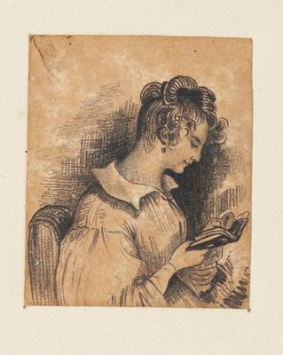 Adolphe-Félix Cals, Portrait of Woman, China Pencil on Paper, Late 19th Century-ZCI-844445