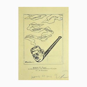 Adrien Barrère 1 - Pipe - Original Pencil - Early 20th Century-ZCI-834651