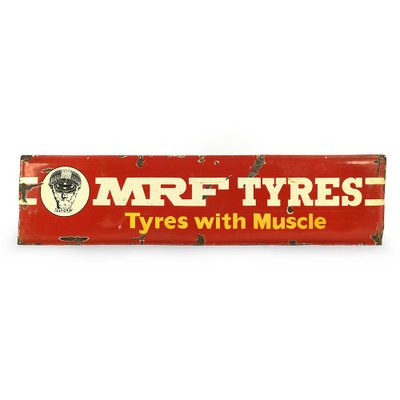 Advertising Enameled MRF Tires Sign, 1950s-NQ-656386