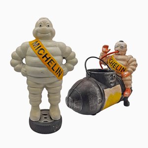 Advertising Figurines in Iron from Bibendum Michelin, 1950s, Set of 2-TCS-1144055