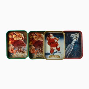 Advertising Metal Trays, Italy, 1960s, Set of 4-RAQ-988196