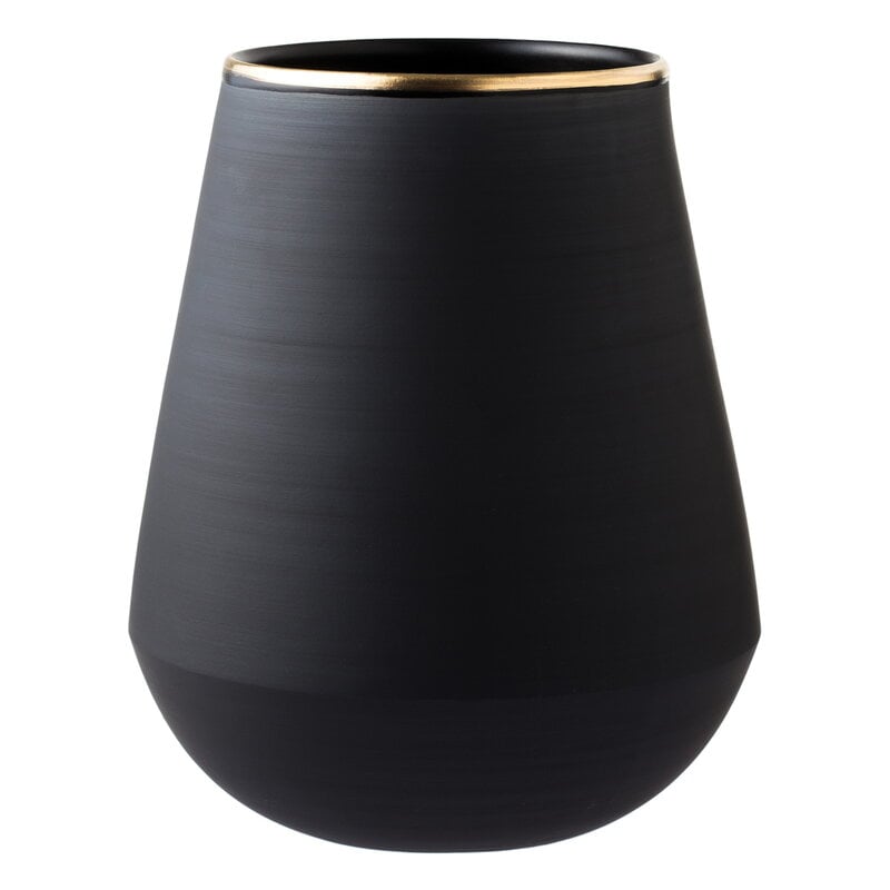 Eclipse Gold vase by Vaidava Ceramics #black - gold #