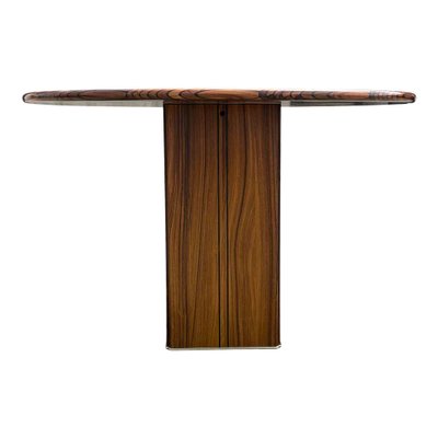 Africa ​​Dining Table and Chairs in Walnut Root & Leather by Tobia & Afra Scarpa for Maxalto, 1976, Set of 5-RPH-985326