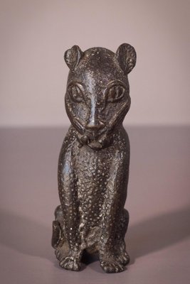 African Benin Bronze Leopard Sculpture, 20th-Century-AOI-1350942