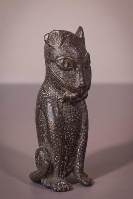 African Benin Bronze Leopard Sculpture, 20th-Century-AOI-1350942