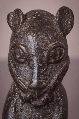 African Benin Bronze Leopard Sculpture, 20th-Century-AOI-1350942