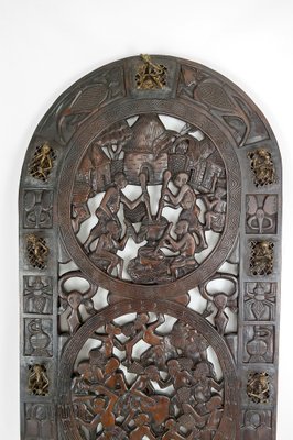 African Door in Carved Wood and Bronze-XNH-1804465