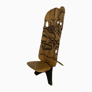 African Hand Carved Tribal Chair, 1960s-DE-842725