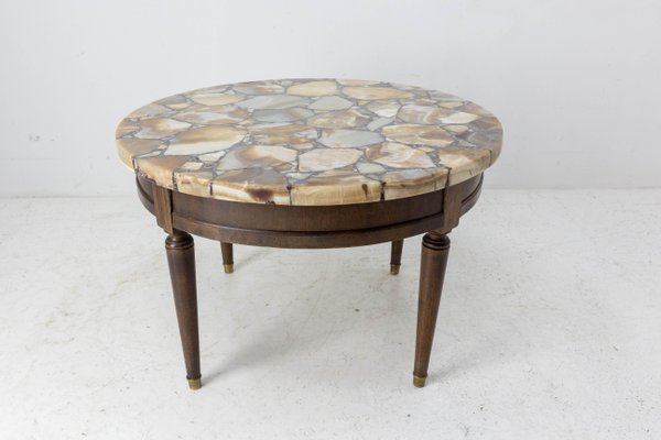 African Louis XVI Style Onyx Coffee or Side Table, France, 1960s-RIU-1328429