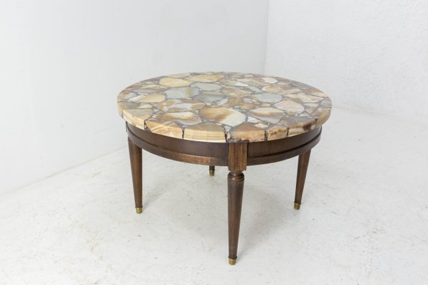 African Louis XVI Style Onyx Coffee or Side Table, France, 1960s-RIU-1328429