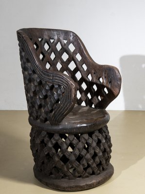 African Sculpted Bamileké Throne Chair, 1980s-BUB-1813759