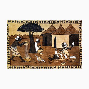 African Tapestry, Original Composition in Cotton Blanket, Mid-20th-Century-ZCI-1283800