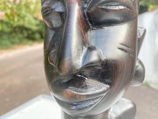 African Wooden Bust of a Woman, 20th Century-UR-1720204