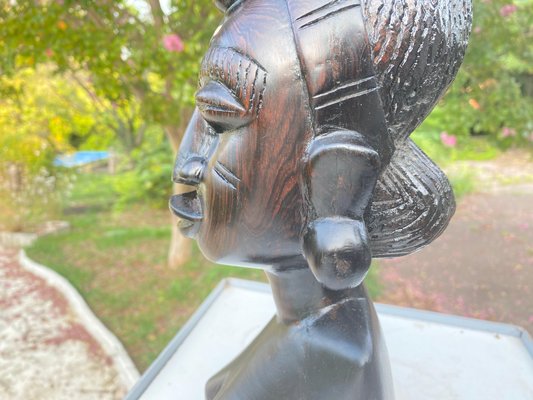 African Wooden Bust of a Woman, 20th Century-UR-1720204