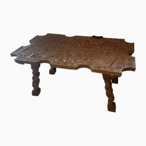 Africanist Carved Wooden Coffee Table-TEP-1720313