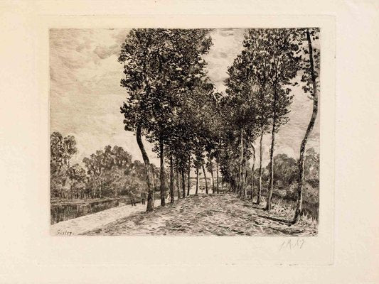 After Alfred Sisley, Landscape, Etching, 19th Century-ZCI-1760534