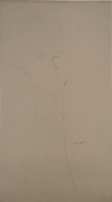 After Amedeo Modigliani, Man Wearing a Hat, 1959, Lithograph-KHH-1282276