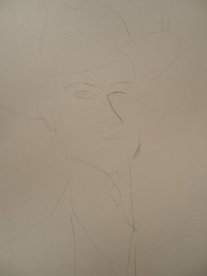 After Amedeo Modigliani, Man Wearing a Hat, 1959, Lithograph-KHH-1282276