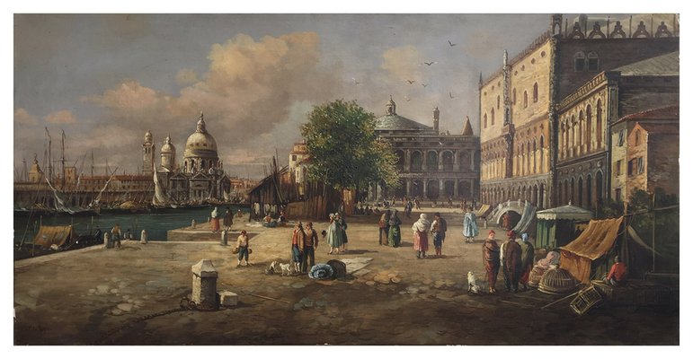 After Canaletto, Landscape of Venice, 2008, Oil on Canvas, Framed-YUW-1313293