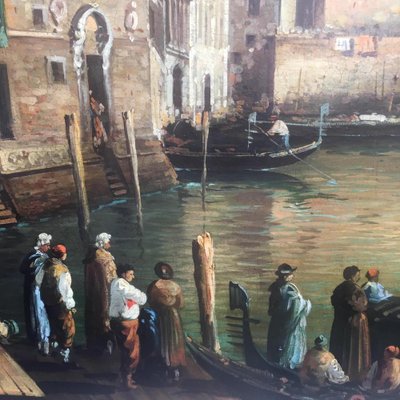 After Canaletto, Mario De Angeli, Venice, 2008, Oil on Canvas, Framed-YUW-1319955