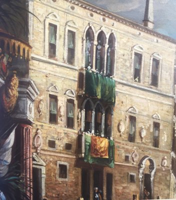 After Canaletto, Mario De Angeli, Venice, 2008, Oil on Canvas, Framed-YUW-1319955