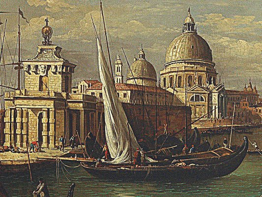 After Canaletto, Venice, Italian Landscape Painting, 2009, Oil on Canvas, Framed-YUW-1311916