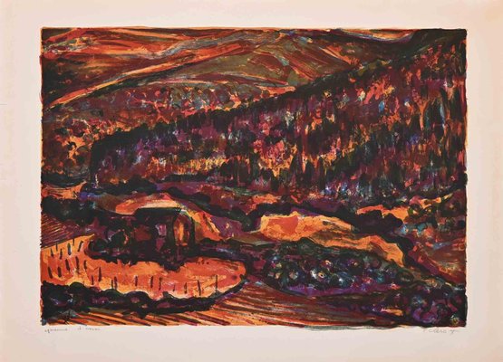 After Claude Clero, Landscape, Original Lithograph­, Mid-20th Century-ZCI-1379528