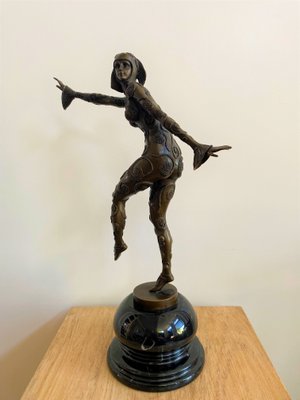 After D H Chiparus, Art Deco Phoenician Dancer, 1920s, Bronze-CJU-1751786