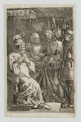 After Dürer, D. Stampelius, Christus vor Kaiphas, 1580s, Copper on Paper-OJR-1273231