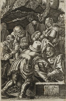 After Dürer, J. Goosens, Entombment of Christ, 17th-Century, Copper Engraving-OJR-1273449