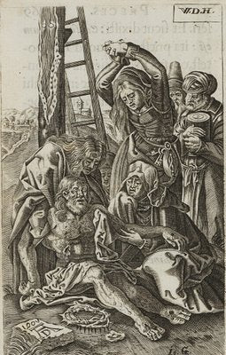 After Dürer, J. Goosens, Lamentation of Christ, 17th-Century, Copper Engraving-OJR-1273450