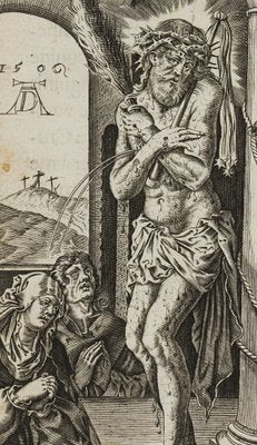 After Dürer, J. Goosens, The Man of Sorrows at the Pillar, 17th-Century, Copper on Paper-OJR-1273233